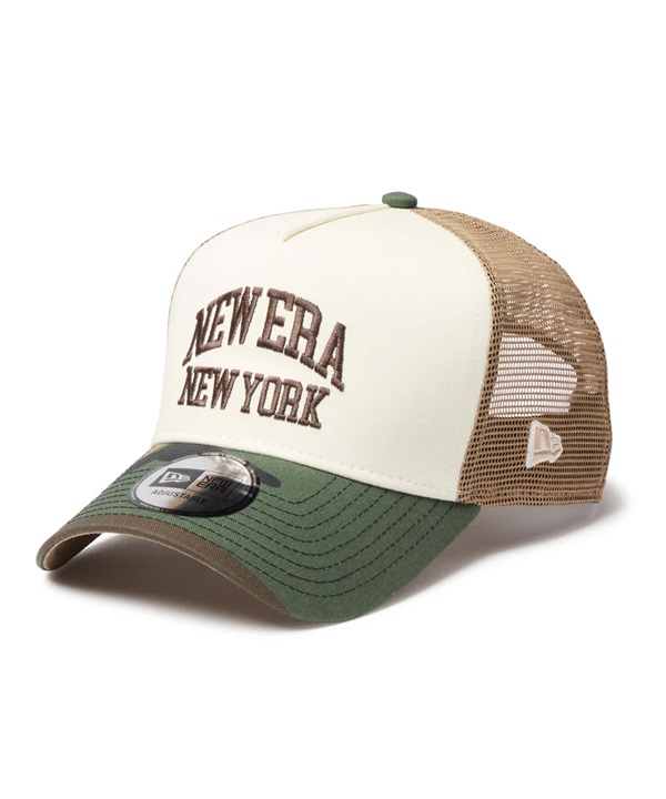 NEW ERA ニューエラ キャップ メッシュ 9FORTY A-Frame トラッカー College Logo クローム カーキ ウッドランドカモ 14744930
