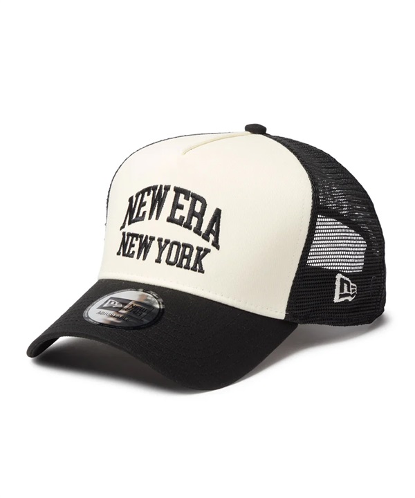 NEW ERA ニューエラ キャップ メッシュ 9FORTY A-Frame トラッカー College Logo クロームホワイト ブラック 14744932