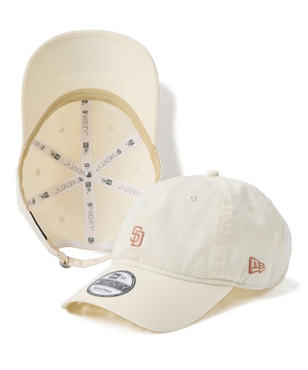 NEW ERA ニューエラ キャップ 9TWENTY MLB ベージュ スウェットバンド サンディエゴ・パドレス クロームホワイト 14745031