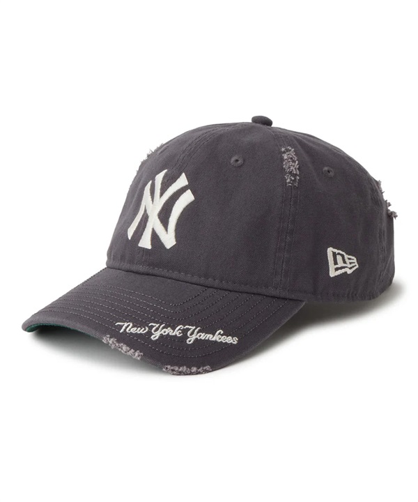 NEW ERA ニューエラ キャップ 9TWENTY MLB Visor Logo バイザーロゴ ダメージ ニューヨーク･ヤンキース グラファイト 14745045