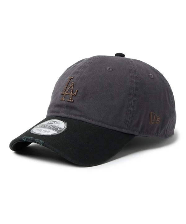 NEW ERA ニューエラ キャップ 9TWENTY ロサンゼルス・ドジャース クーパーズタウン Damaged Duck Canvas グラファイト ブラック 14745076