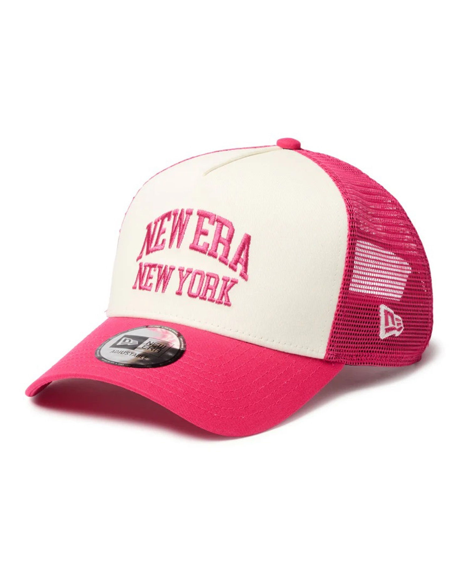 刺繍ロゴ トラッカーキャップ ホワイト/ピンク NEW ERA ニューエラ キャップ メッシュキャップ 9FORTY A-Frame