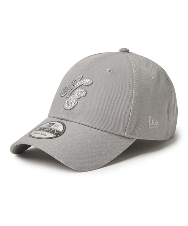 NEW ERA ニューエラ キャップ 帽子 9FORTY Rhinestone ラインストーン クラシックロゴ グレー 14942638