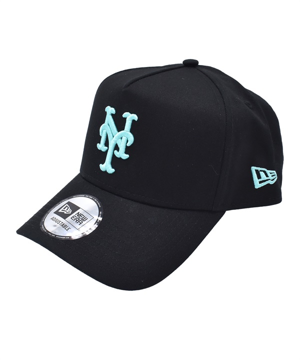 NEW ERA ニューエラ キャップ 9FORTY A-Frame ニューヨーク・メッツ ブラック×ミントブルー 15202908 ムラサキスポーツ限定