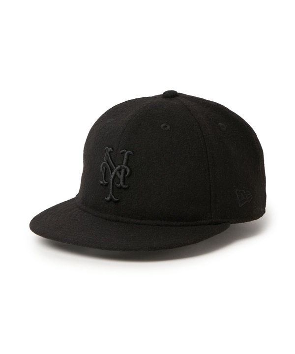 NEW ERA ニューエラ キャップ 9FIFTY レザーストラップ MLB Wool Melton ニューヨーク・メッツ ブラック 15136998