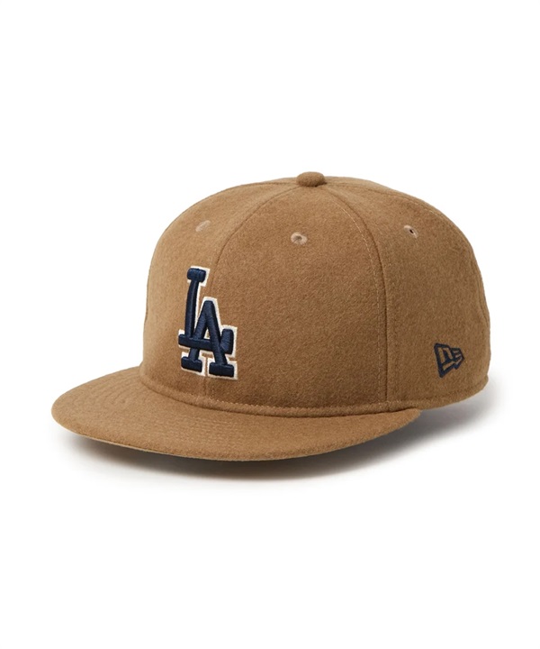 NEW ERA ニューエラ キャップ 9FIFTY レザーストラップ MLB Wool Melton ロサンゼルス・ドジャース ベージュ 15136999