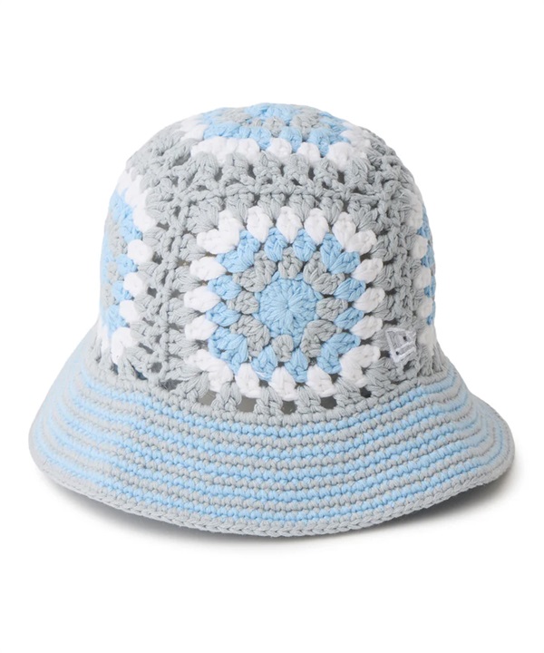 NEW ERA ニューエラ バケットハット バケハ クロシェ ニットバケット ブルー グレー ホワイト 14744714
