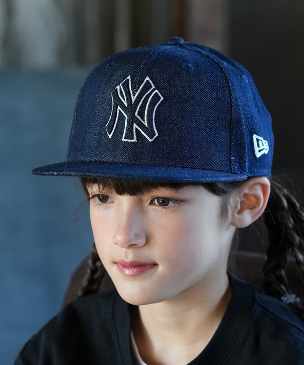 NEW ERA ニューエラ キャップ キッズ ジュニア 子供 Youth 9FIFTY Denim ニューヨーク・ヤンキース ネイビー 14746969