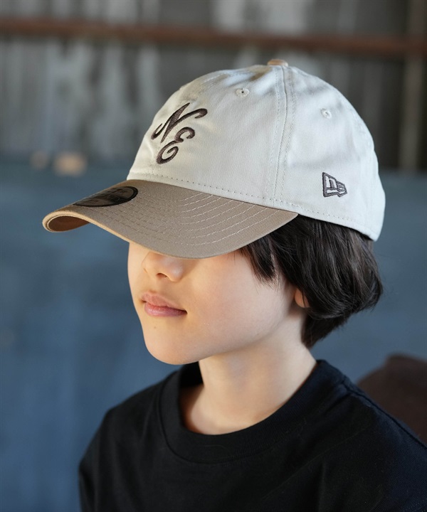 NEW ERA ニューエラ キャップ キッズ ジュニア 子供 Youth 9TWENTY 2-Tone クラシックロゴ ストーン カーキ 14747075