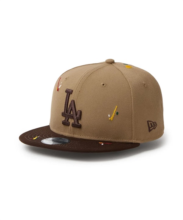 NEW ERA ニューエラ キャップ キッズ 子供 Youth 9FIFTY ロサンゼルス・ドジャース Splash Embroidery カーキ バーントウッド 15124960