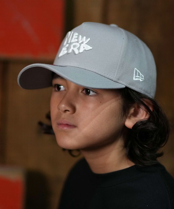 NEW ERA ニューエラ キャップ キッズ 子供 Youth 9FORTY A-Frame Word Mark Flag グレー 15124981