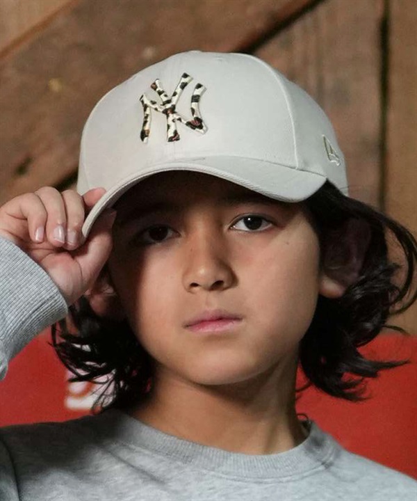 NEW ERA ニューエラ キャップ キッズ 子供 Youth 9FORTY レオパードロゴ ニューヨーク・ヤンキース ストーン 15228640 ムラサキスポーツ限定