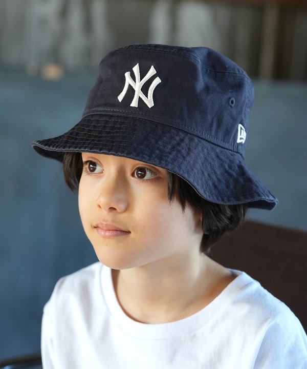 NEW ERA ニューエラ ハット バケハ キッズ ジュニア 子供 Kid's バケット01 MLB ニューヨーク・ヤンキース ネイビー 14747099