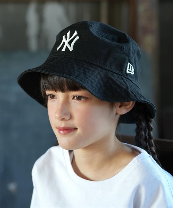 NEW ERA ニューエラ ハット キッズ ジュニア 子供 Kid's バケット01 MLB ニューヨーク・ヤンキース ブラック 14747102