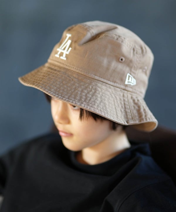 NEW ERA ニューエラ ハット キッズ ジュニア 子供 Kid's バケット01 MLB ロサンゼルス・ドジャース カーキ 14747103
