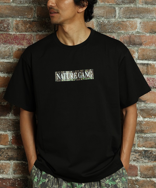 Nature Gang ネイチャーギャング 半袖 Tシャツ メンズ ボックスロゴ リアルツリーカモ NG26ST03 ムラサキスポーツ限定