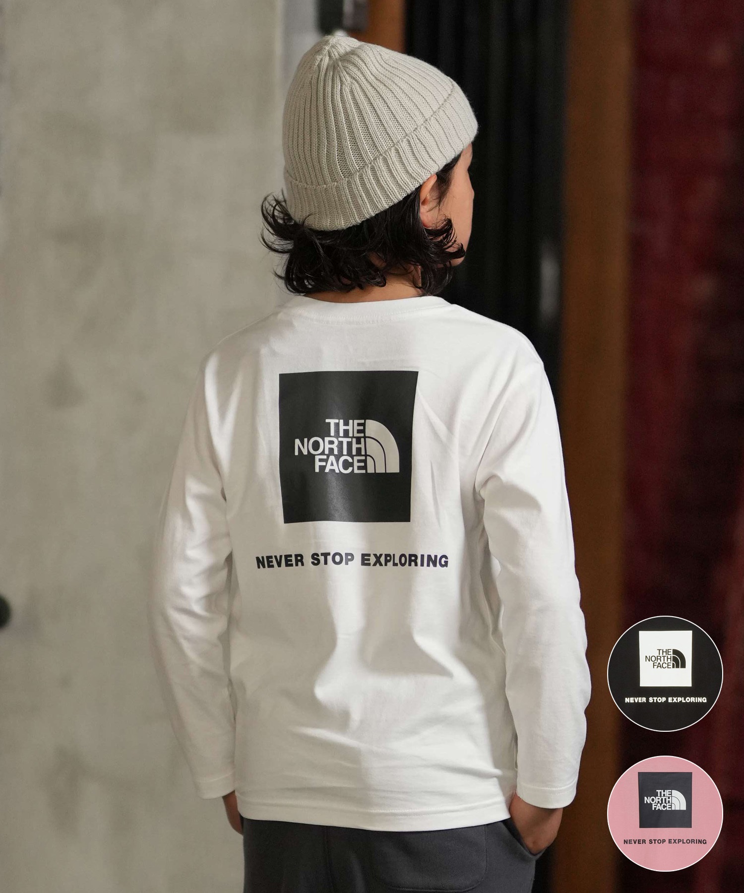 【THE NORTH FACE】難燃素材 長袖Tシャツ・長ズボン140サイズ THE NORTH FACE ザ・ノース・フェイス 長袖 Tシャツ ロンT キッズ 子供