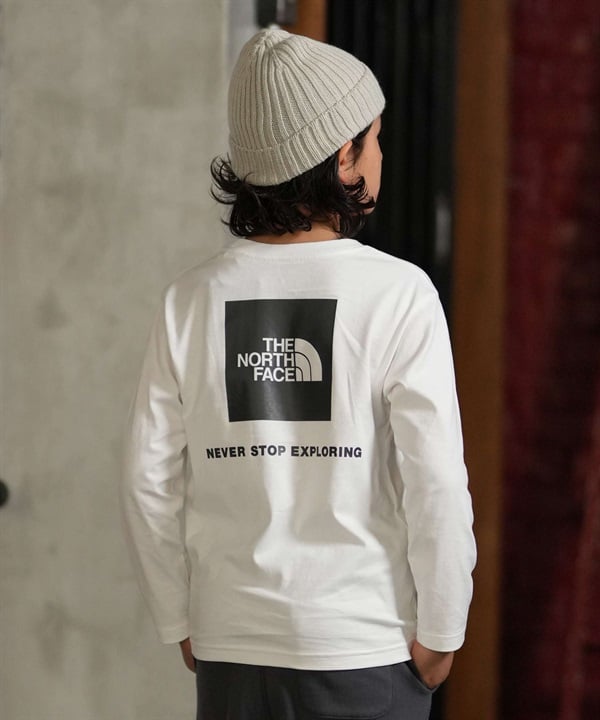 THE NORTH FACE ザ・ノース・フェイス 長袖 Tシャツ ロンT キッズ 子供 スクエアロゴ バックプリント ロングスリーブバックスクエアロゴティー NTJ82640
