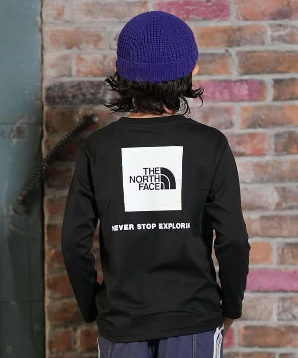 THE NORTH FACE ザ・ノース・フェイス 長袖 Tシャツ ロンT キッズ 子供 スクエアロゴ バックプリント ロングスリーブバックスクエアロゴティー NTJ82640