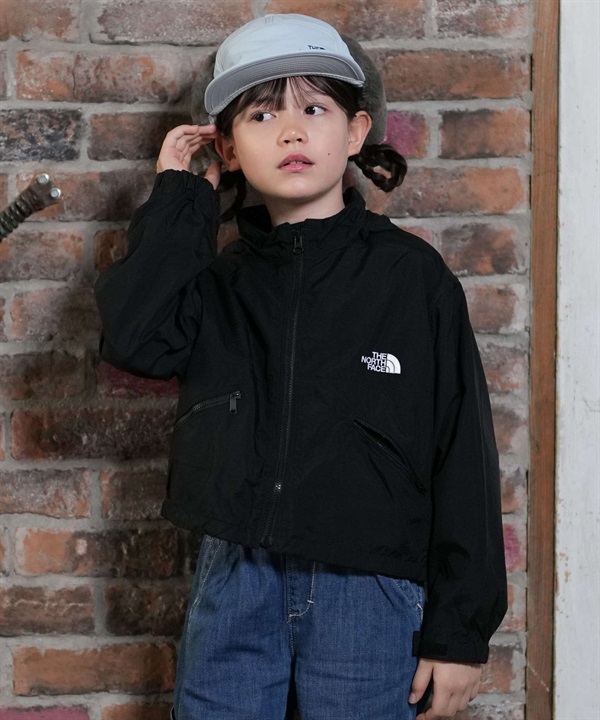 THE NORTH FACE ザ・ノース・フェイス ジャケット キッズ 子供 ウインドブレーカー ワンポイントロゴ ショート丈 撥水 ショートコンパクトジャケット NPG72611