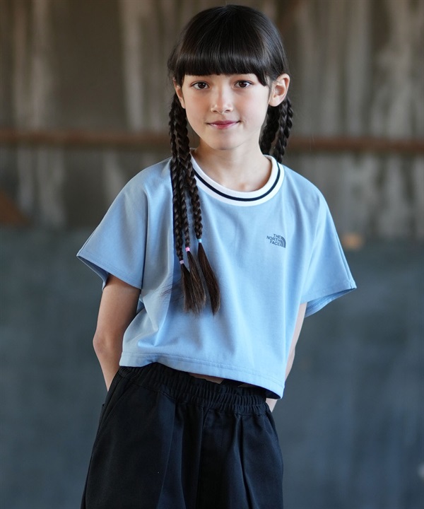 THE NORTH FACE ザ・ノース・フェイス 半袖 Tシャツ キッズ ジュニア 子供 クロップド丈 ショート丈 NTJ32603