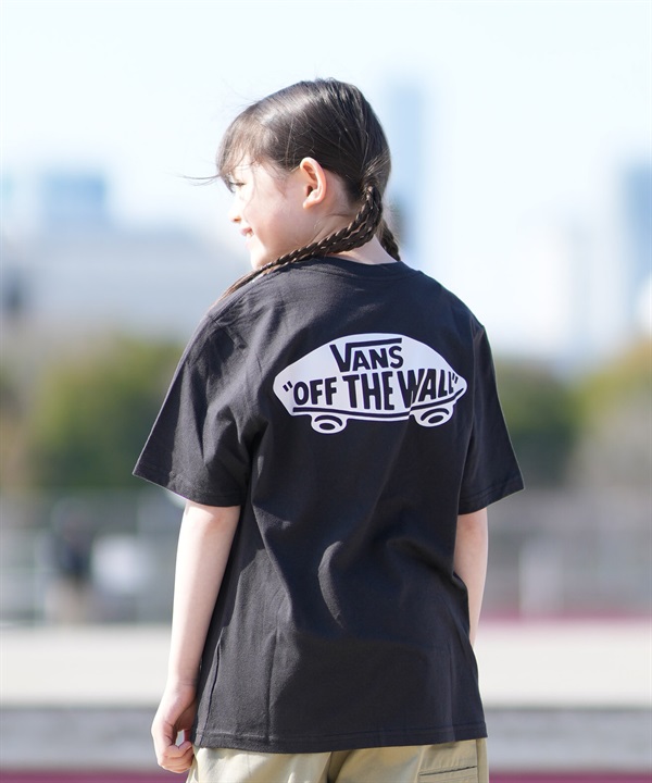 VANS バンズ 半袖 Tシャツ キッズ ジュニア 子供 ロゴ バックプリント DOUBLE STANDARD VN000T30BLK