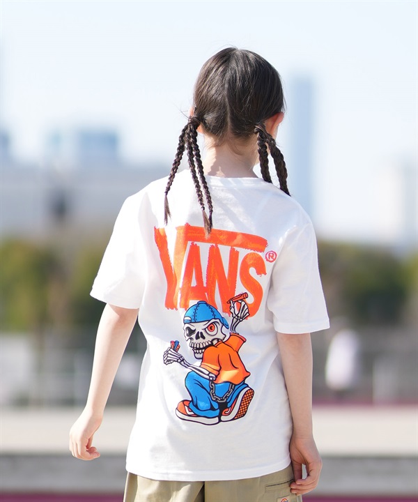 VANS バンズ 半袖 Tシャツ キッズ ジュニア 子供 バックプリント VN000TCKWHT