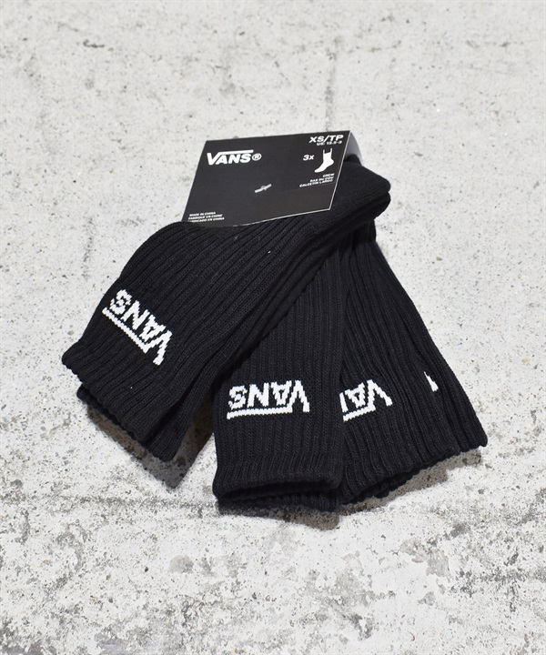 VANS バンズ ソックス 靴下 キッズ 雑貨 3足セット 18.5cm~21.0cm Classic Crew VN000Q1PBLK