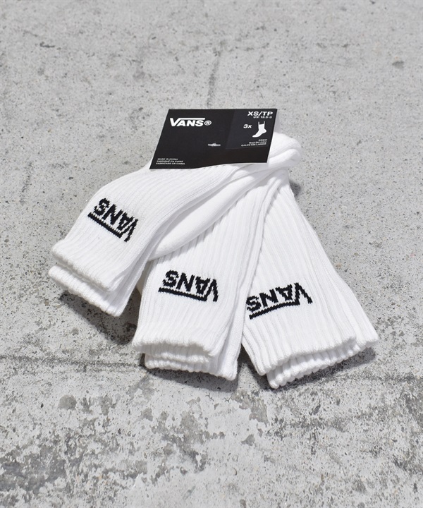 VANS バンズ ソックス 靴下 キッズ 雑貨 3足セット 18.5cm~21.0cm Classic Crew VN000Q1PWHT