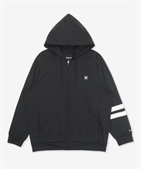 Hurley ハーレー 水着 ラッシュガード ジップアップ パーカー メンズ UVカット 吸水速乾 水陸両用 セットアップ対応 MUFZ251014(BLK-M)