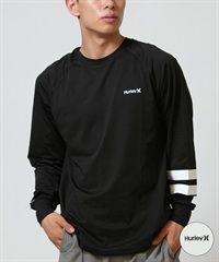 Hurley ハーレー 水着 ラッシュガード 長袖 Tシャツ ロンT メンズ UVカット ストレッチ 疎水性 抗菌防臭 水陸両用 MALS26106P(WHT-M)
