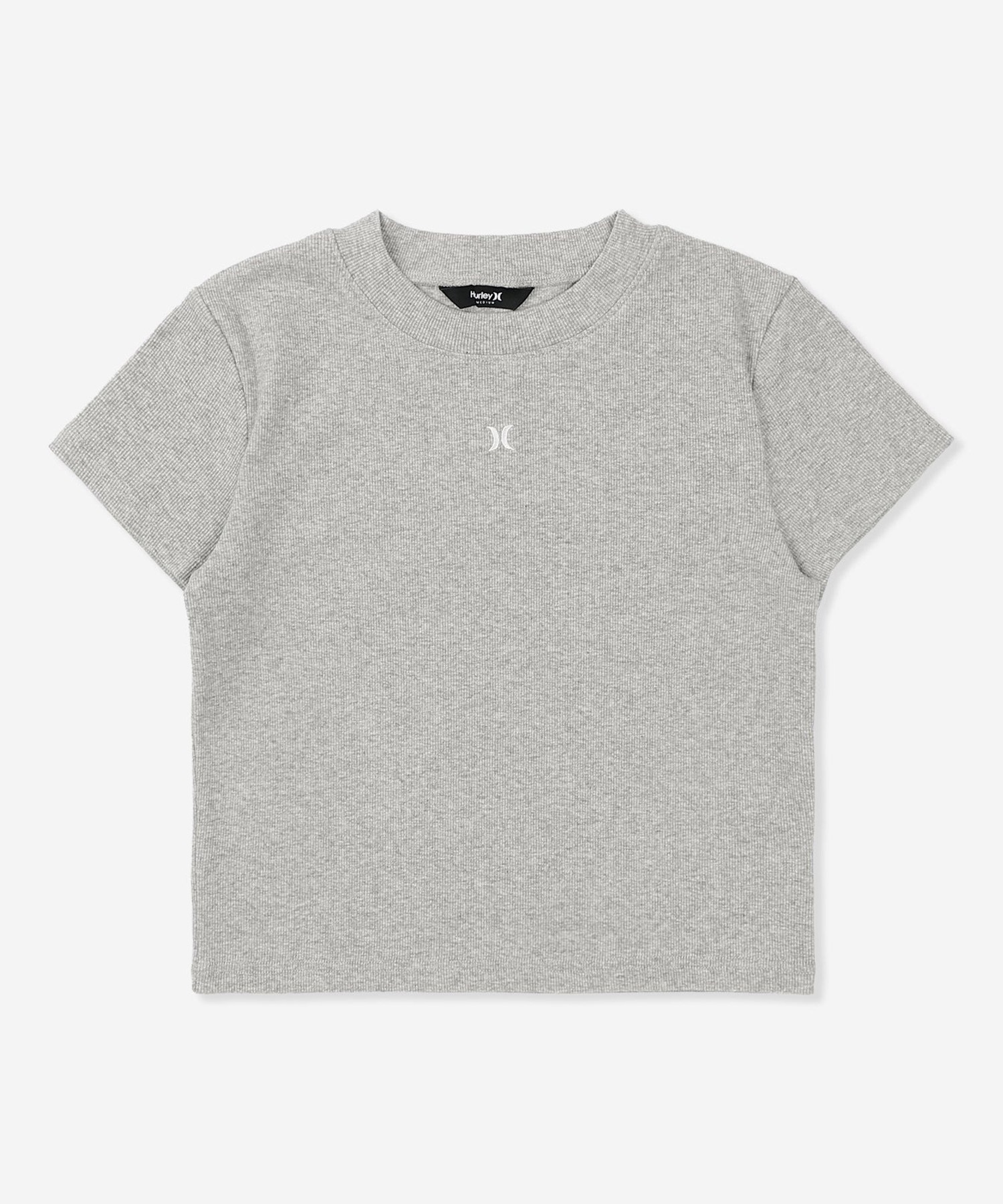 UNBELIEVER （S）Tシャツ GRAY レディースM 新品未開封 Hurley ハーレー 半袖 Tシャツ レディース シンプル RIB MINI SHORTS