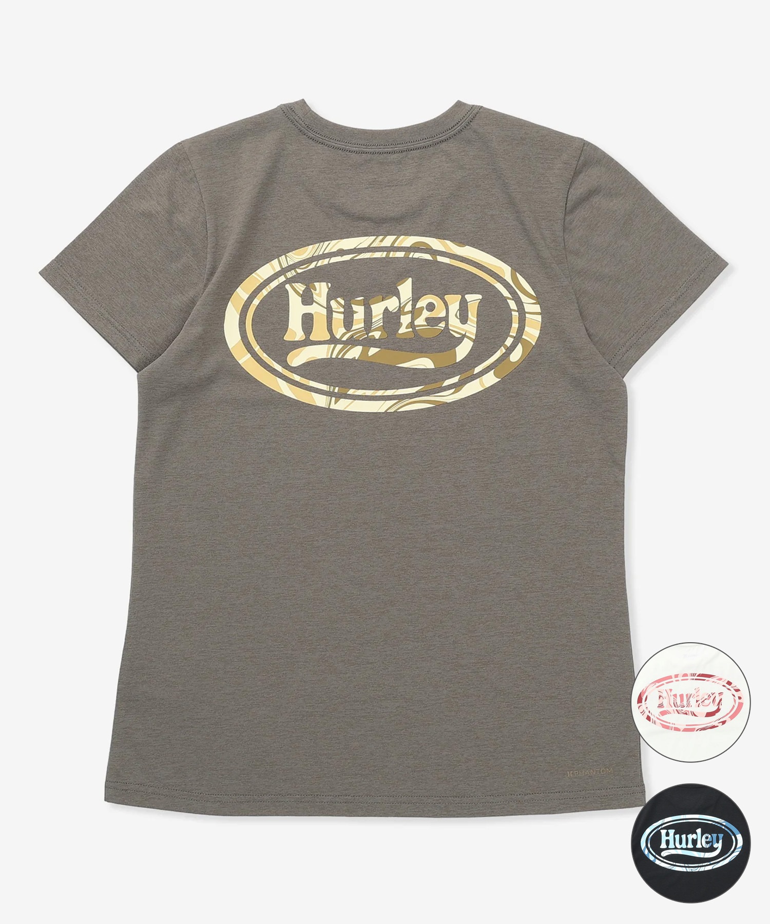 Hurley ハーレー 半袖 Tシャツ レディース ロゴ バックプリント UVカット 吸汗速乾 耐塩素 水陸両用 セットアップ対応 WASS261036 UT(BLK-M)
