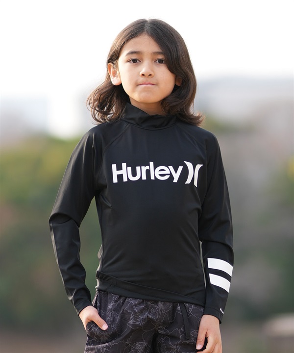 Hurley ハーレー 水着 ラッシュガード 長袖 Tシャツ ロンT キッズ ジュニア 子供 PTM RASH IC BP CMPRSN LS BURG261007