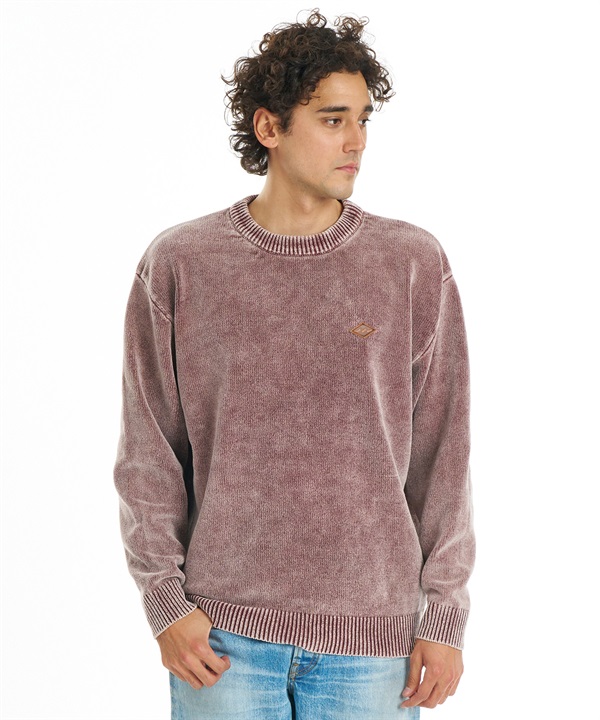 BILLABONG ビラボン ニット セーター メンズ 古着風 ヴィンテージ加工 WAVE WASHED CREW BG012600