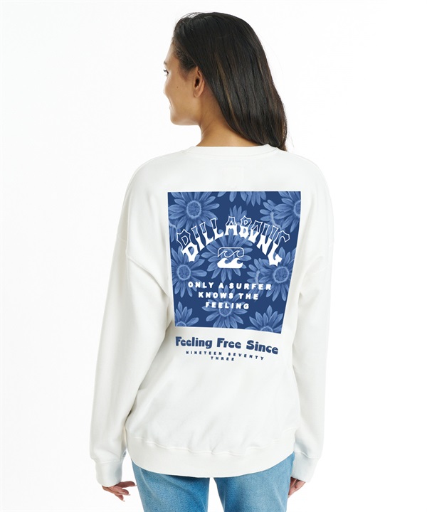 BILLABONG ビラボン トレーナー スウェット レディース バックプリント SQUARE LOGO BOY FIT CREW BG014005