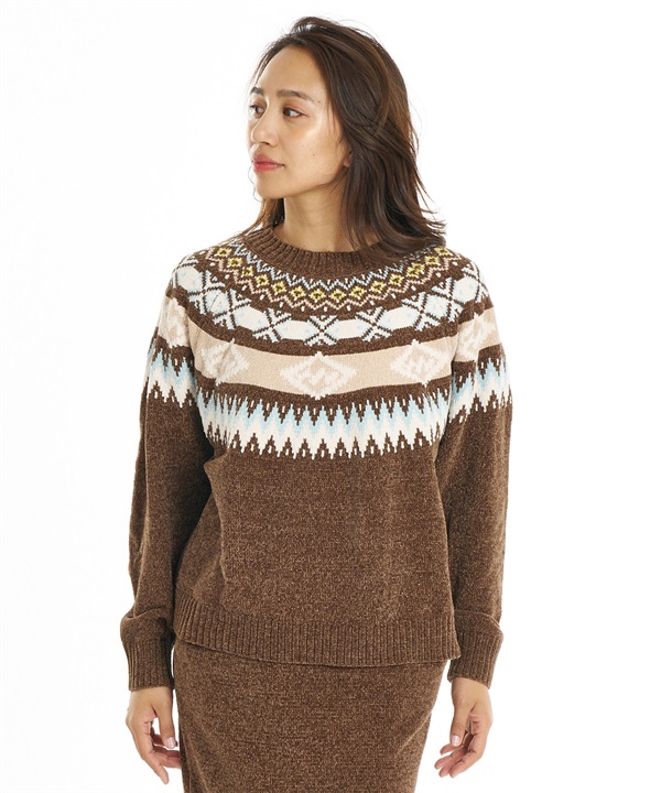 BILLABONG ビラボン ニット セーター レディース クルーネック FAIR ISLE CREW SWEATER BG014604