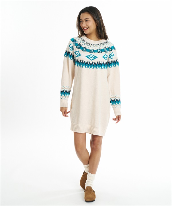 BILLABONG ビラボン ワンピース レディース アイル柄 SWEATER ONEPIECE BG014353