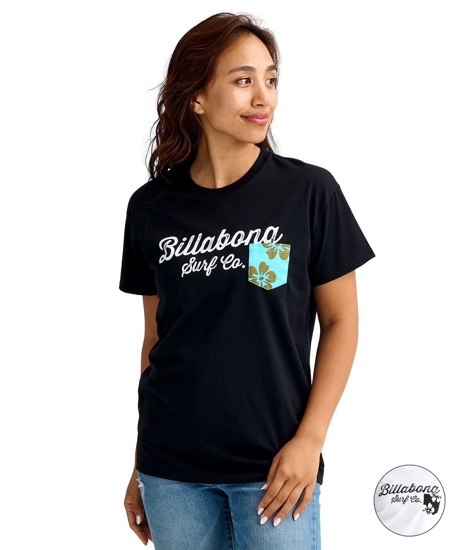 BILLABONG ビラボン 半袖 Tシャツ レディース ポケット ポケT ロゴ BG013202(BPB-M)