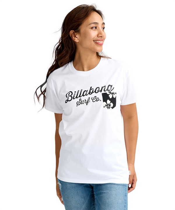 BILLABONG ビラボン 半袖 Tシャツ レディース ポケット ポケT ロゴ BG013202(BPB-M)