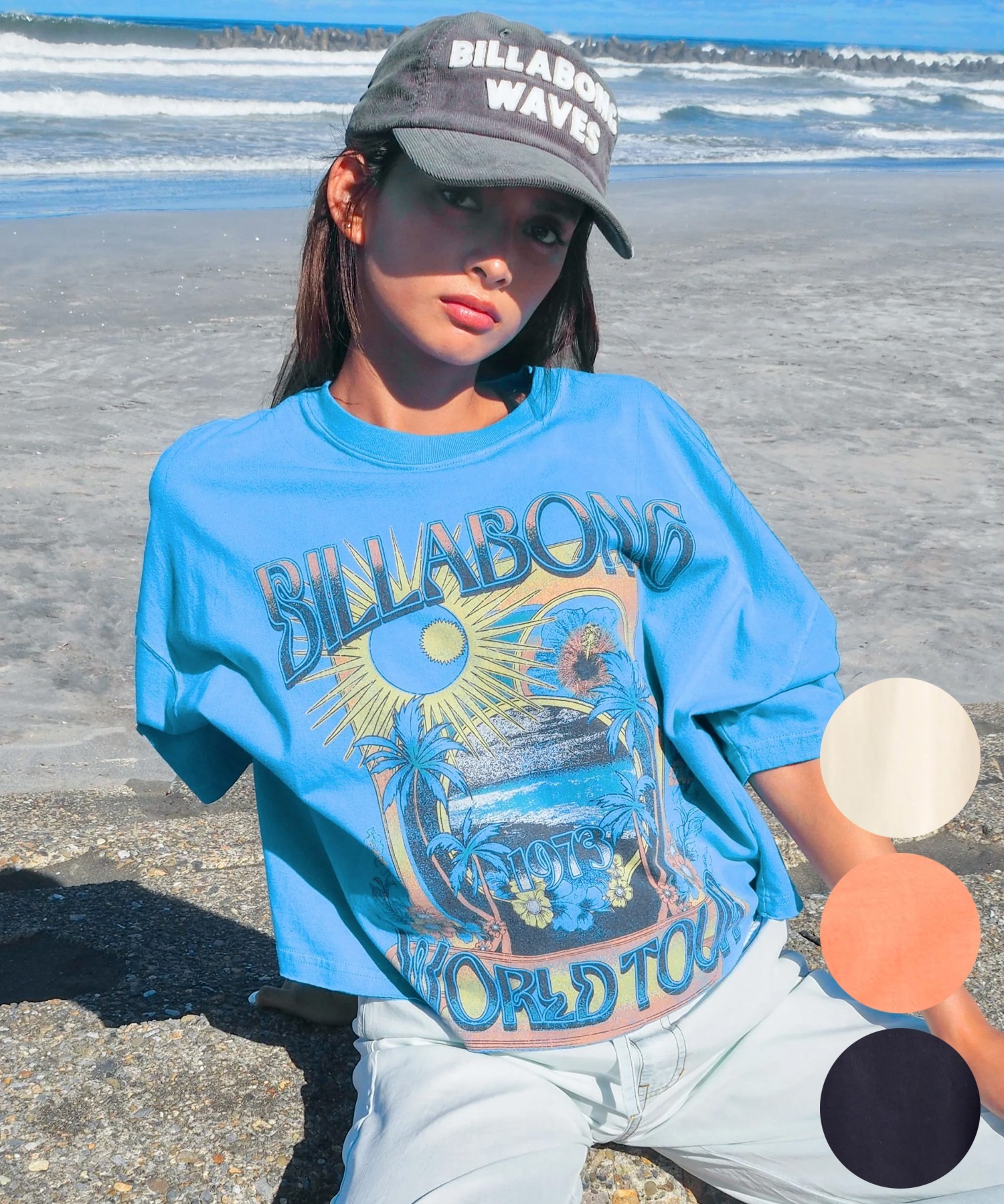 BILLABONG ビラボン 半袖 Tシャツ レディース GRAPHIC WIDE LOOSE CROP T BG013209(OFB-M)