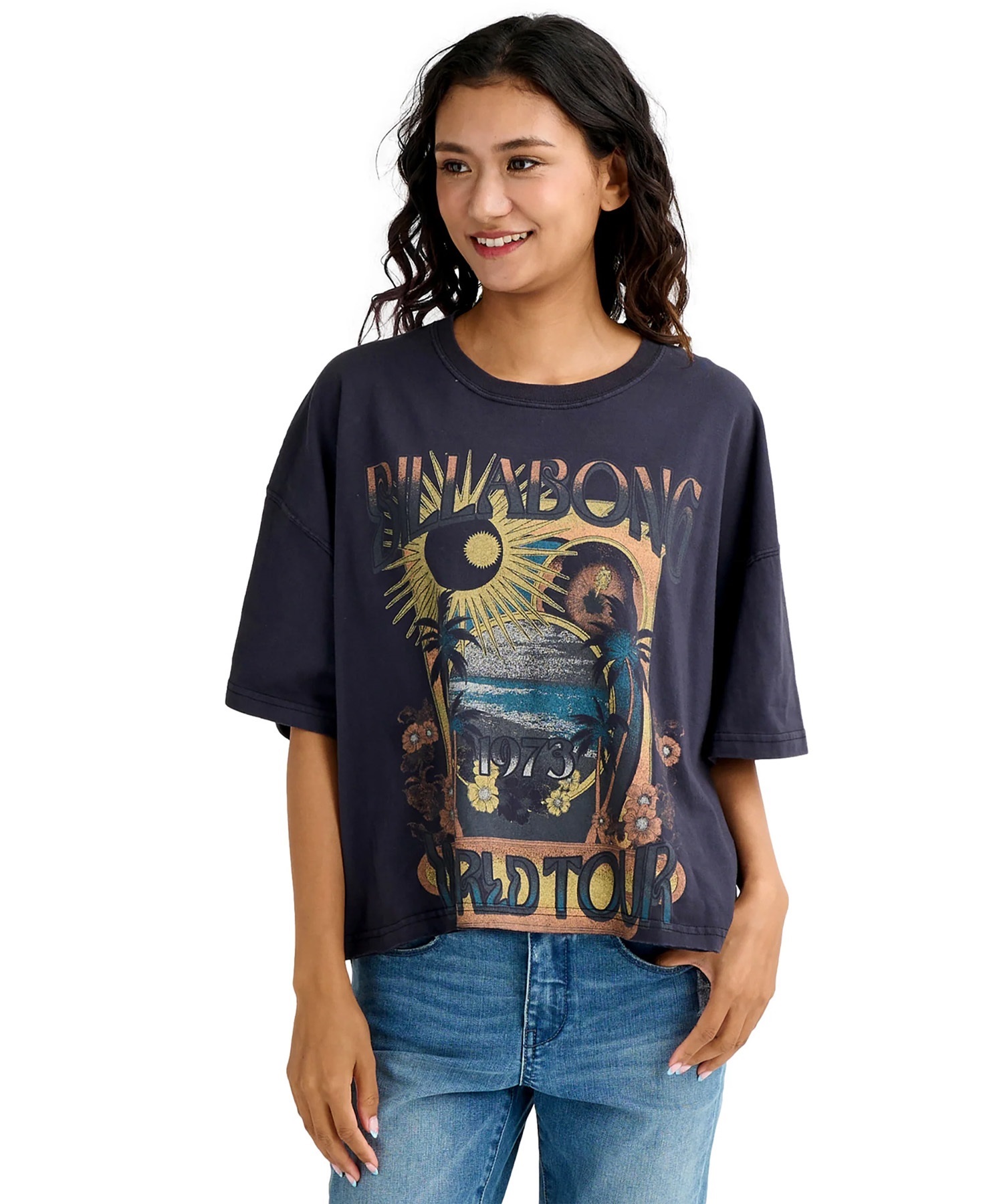 BILLABONG ビラボン 半袖 Tシャツ レディース GRAPHIC WIDE LOOSE CROP T BG013209(OFB-M)