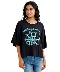 BILLABONG ビラボン 半袖 Tシャツ レディース コード刺繍 ショート丈 BG013210(BLK-M)