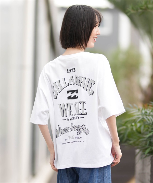 BILLABONG ビラボン 半袖 Tシャツ レディース バックプリント MESSAGE ARCH MEDIUM LOOSE BG013211