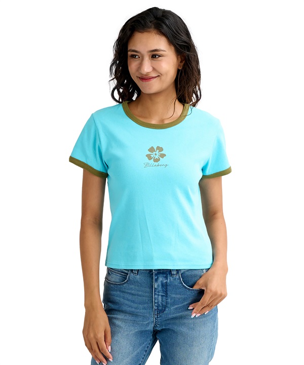 BILLABONG ビラボン 半袖 Tシャツ レディース リンガーシャツ ショート丈 BG013217