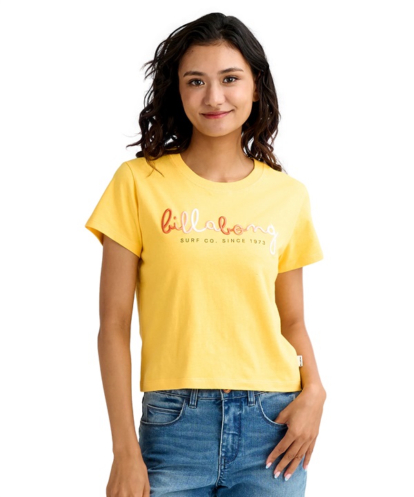 BILLABONG ビラボン 半袖 Tシャツ レディース ロゴ ショート丈 BG013218
