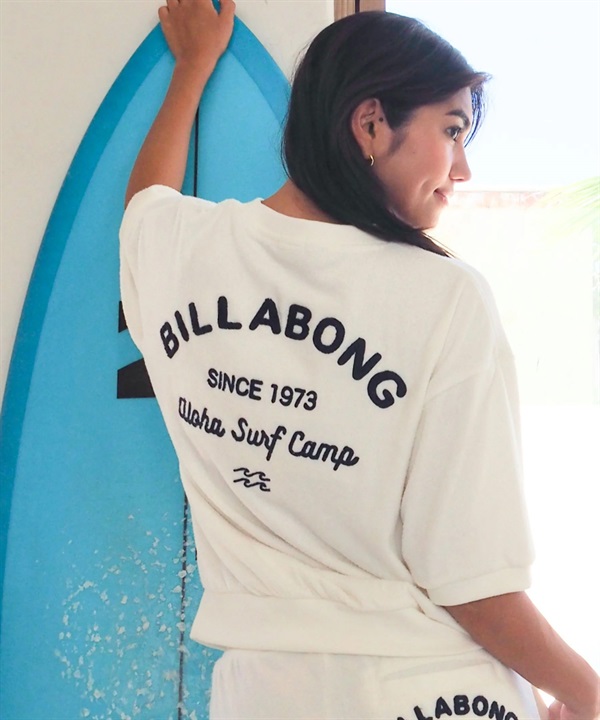 BILLABONG ビラボン 半袖 Tシャツ レディース ロゴ バックプリント パイル生地 セットアップ対応 BG013303
