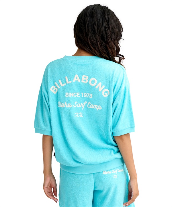 BILLABONG ビラボン 半袖 Tシャツ レディース ロゴ バックプリント パイル生地 セットアップ対応 BG013303