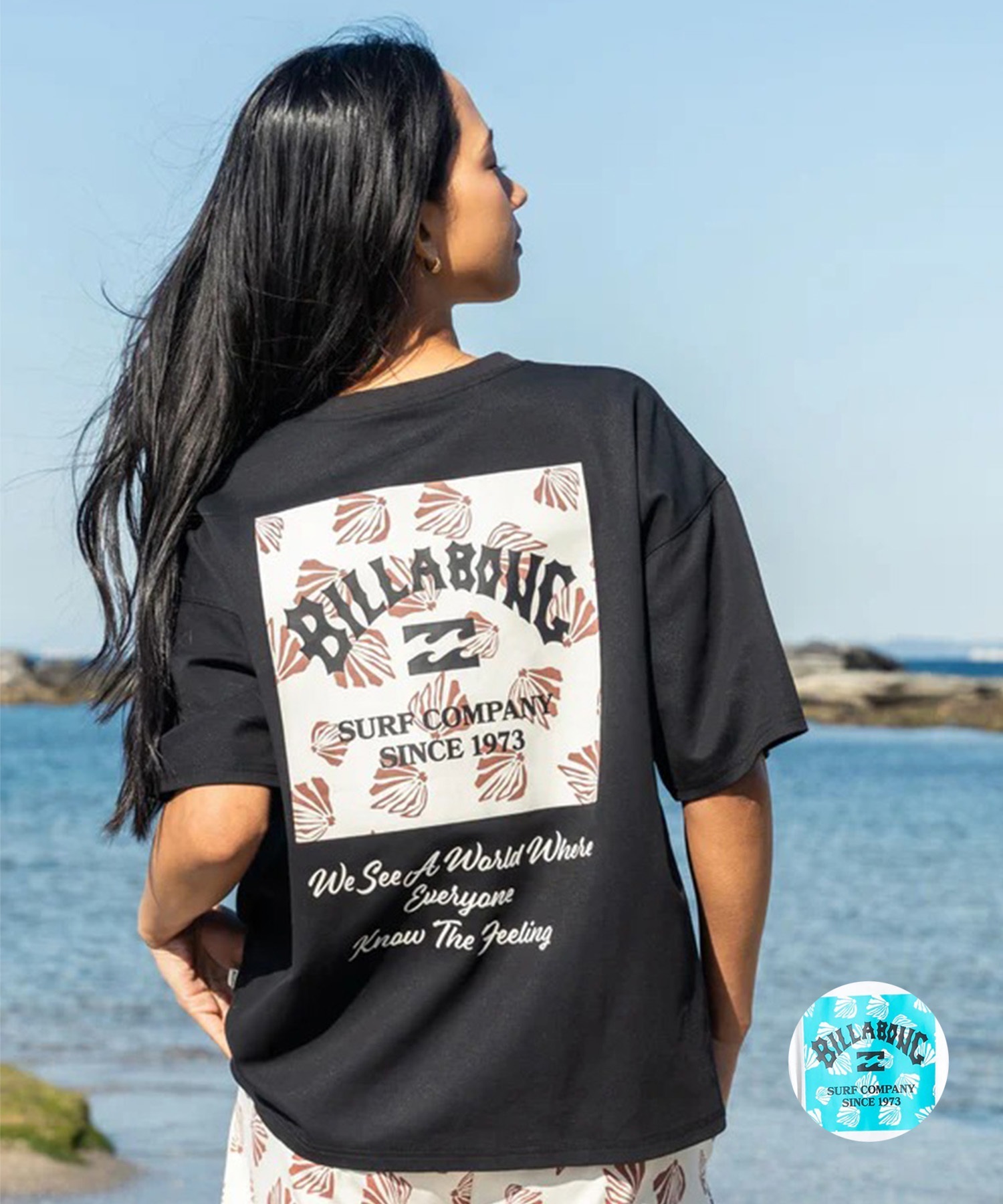 BILLABONG ビラボン 半袖 Tシャツ レディース 接触冷感 SQUARE MEDIUM