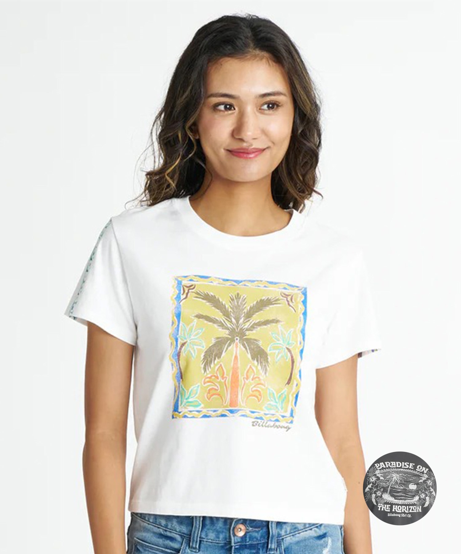 BILLABONG ビラボン 半袖 Tシャツ レディース クロップド丈 ショート丈